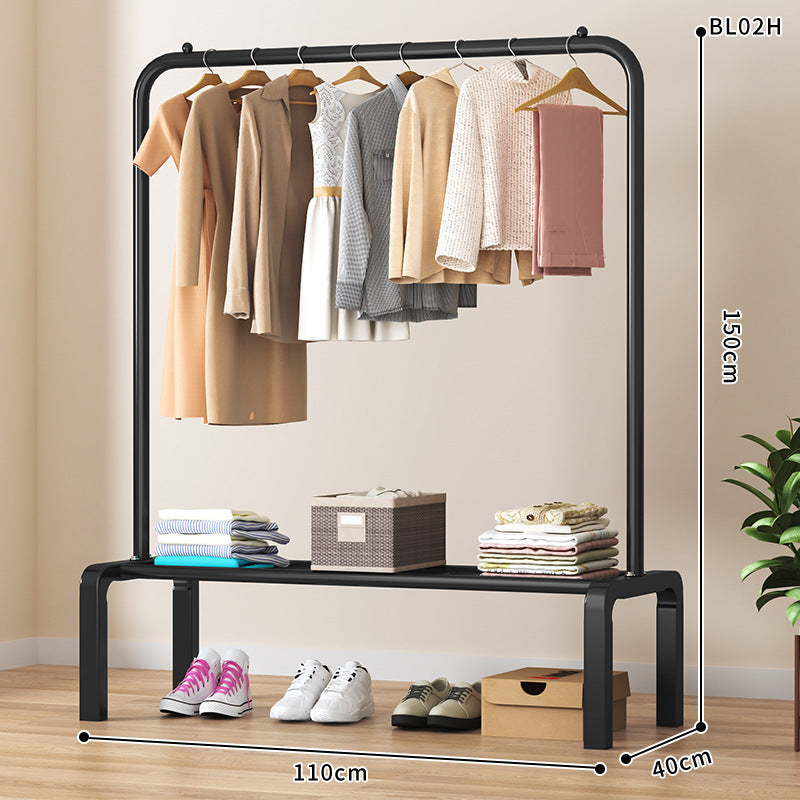 Simple clothes drying rack floor-standing for home clothes rack bedroom dormitory coat rack indoor balcony clothes drying clothes pole rack