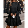 Women's solid color fitted pullover casual fashion long sleeve dress - new autumn  collection