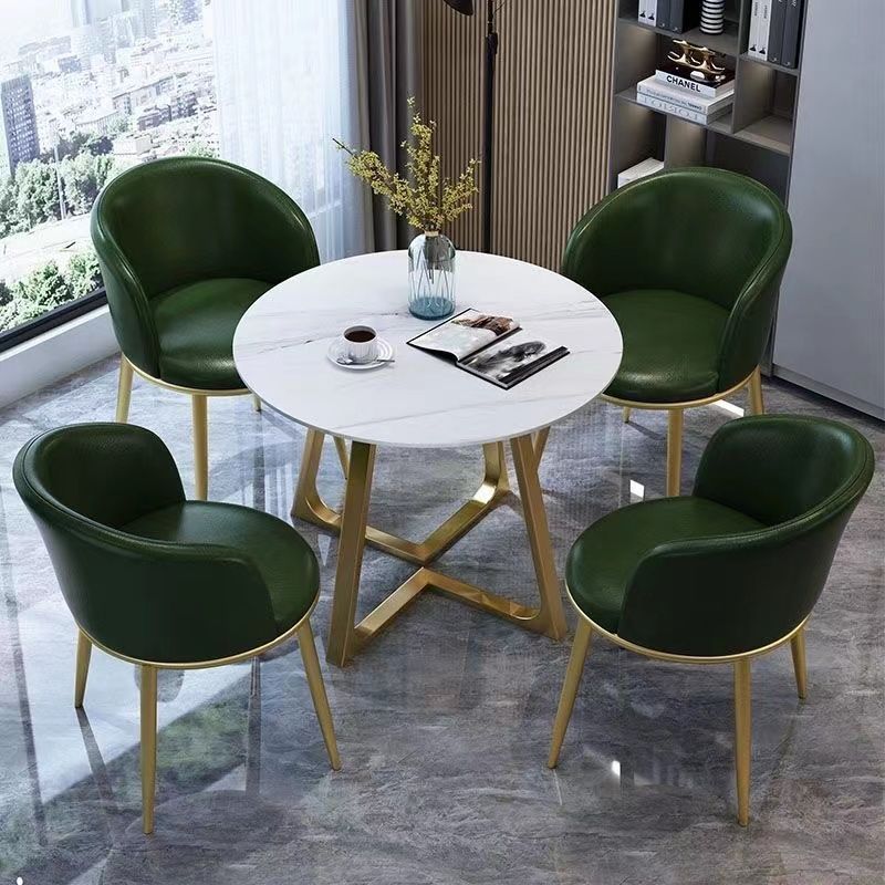 Nordic light luxury negotiation table and chair set, balcony leisure table and chair set, small coffee table, casual reception, modern minimalist small round table