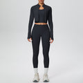 New women's seamless yoga set: quick-dry, breathable, three-piece activewear for outdoor leisure, running, training, and fitness