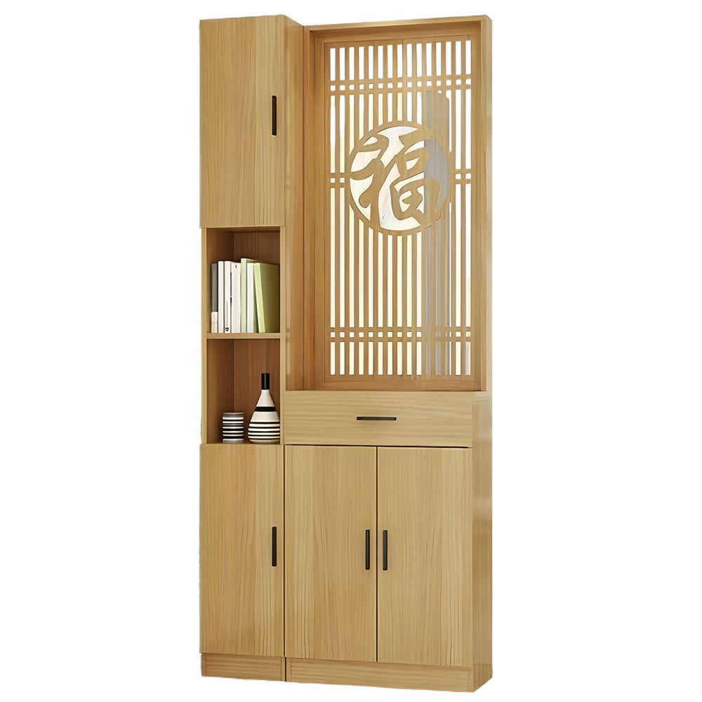New chinoiserie screen partition living room blocking movable living room entrance partition cabinet new arrival solid wood shoe cabinet sideboard