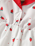 hot-selling  foreign trade princess dress: halter neck, strawberry print dress