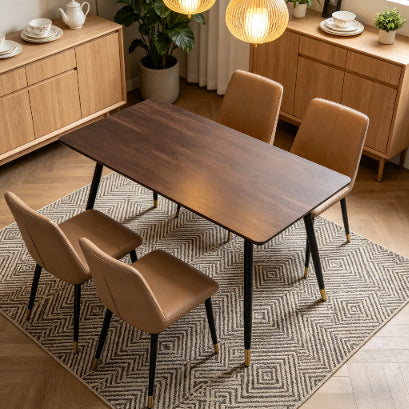 Hot-selling dining table for international trade, modern minimalist restaurant table, rectangular dining table with iron legs