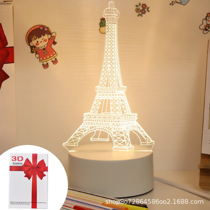 3d night light acrylic children's cartoon logo birthday gift table lamp led ambient light touch control eye protection