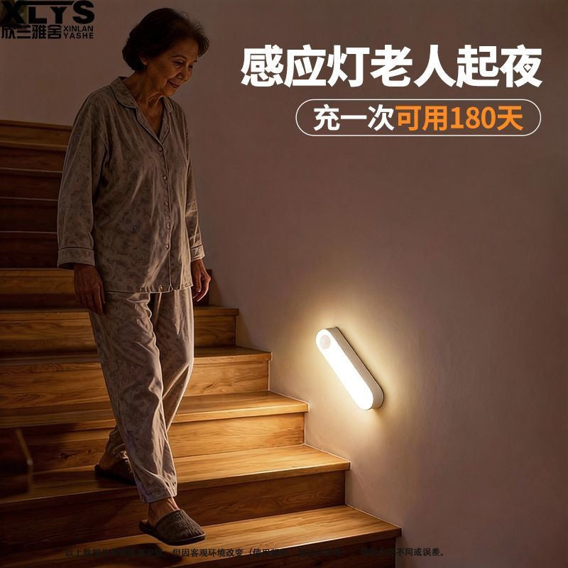 Smart human body induction night light - bedroom sound control, wireless, for home use - stairway, hallway, corridor, bedside lamp for nighttime use