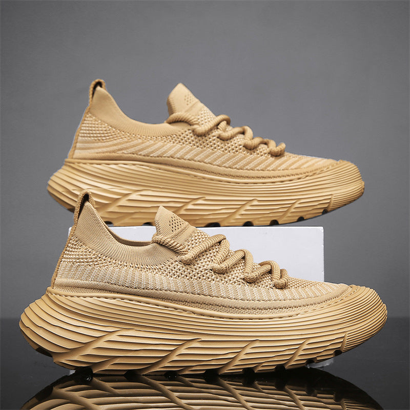 2026 spring men's casual shoes: new flyknit versatile casual minimalist breathable slip-on athletic mesh sneakers - trendy style