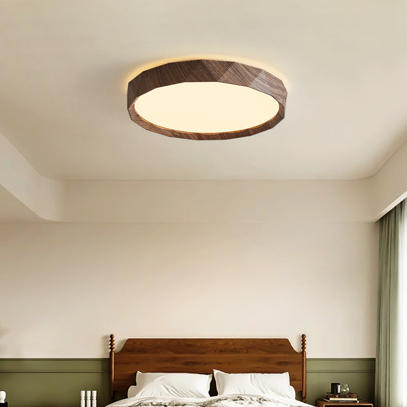 Walnut wood grain color ceiling light Japanese led eye protection bedroom light retro wabi sabi medieval style restaurant book room light