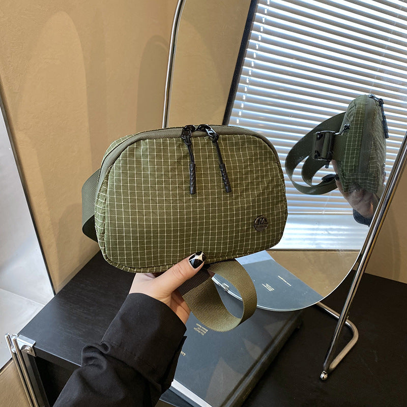 Cross-border shoulder bag women's simple new solid color casual large-capacity shoulder backpack lazy wind commuter messenger bag