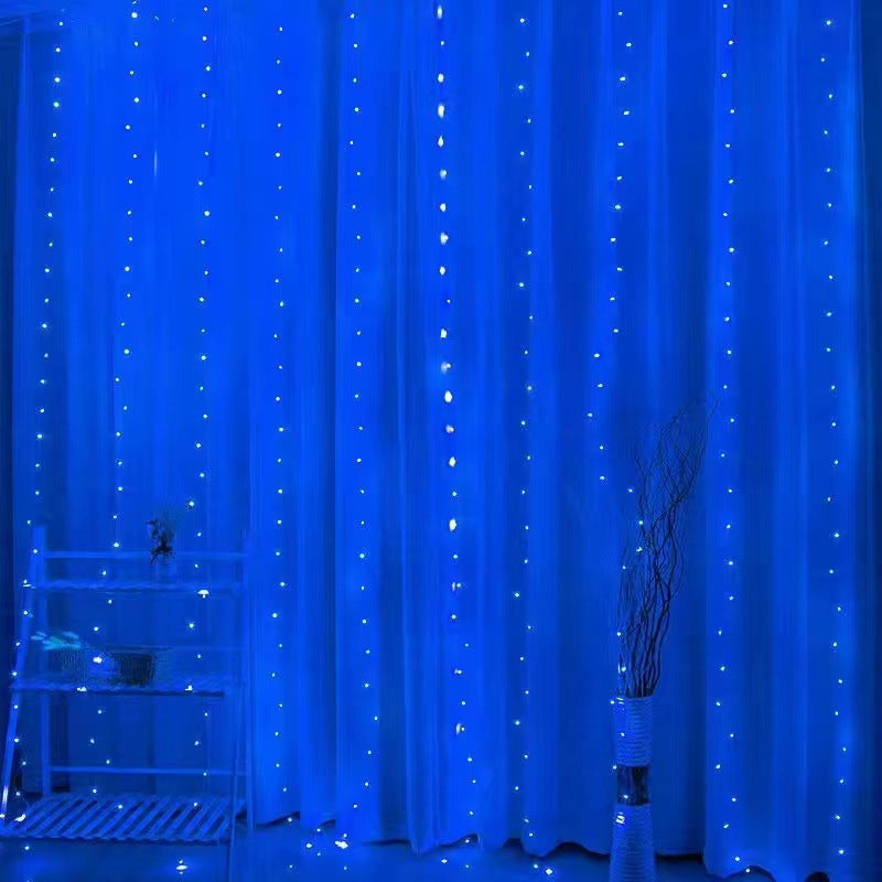 Cross-border LED copper wire curtain light USB remote control light string Christmas atmosphere decoration small lights flash wholesale