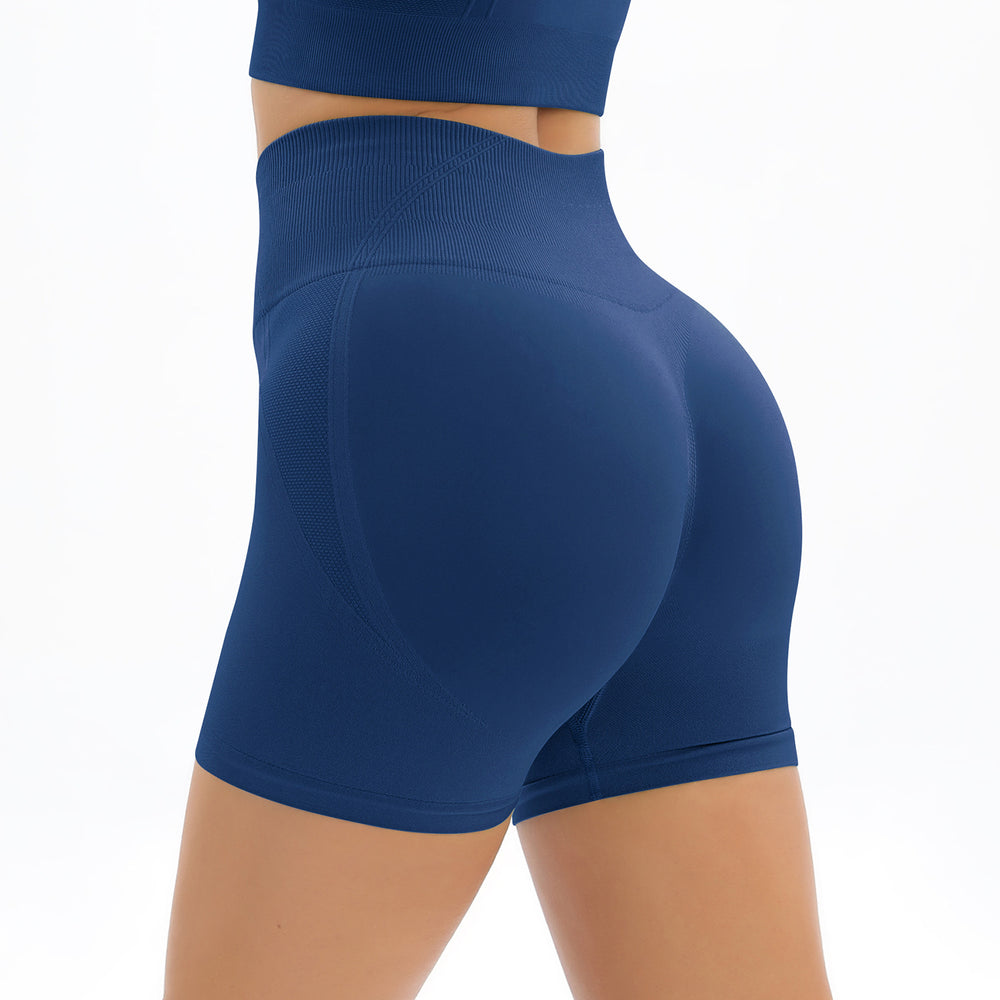 Clearance: european & american style peach lift seamless knit high-waisted yoga shorts - perfect for fitness, running, and yoga