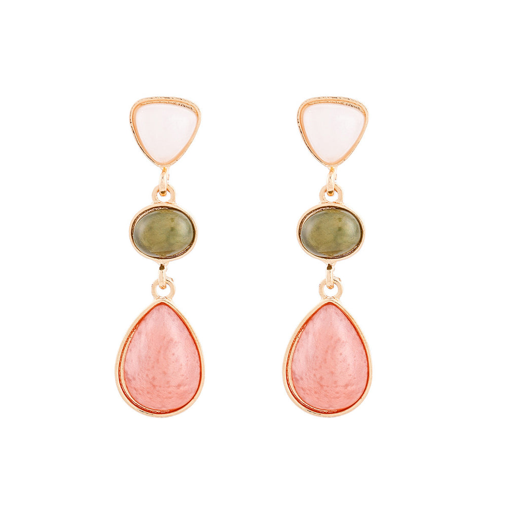 European and american cross-border jewelry: pink sweet earrings, floral teardrop fashion, elegant and fresh, high-end stud earrings for women