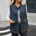 Fashion cross-border foreign trade  new arrival washed casualeasiest for matchslimming lookloose denim outweartops women's fashion