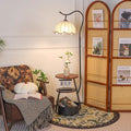 Popular medieval style storage function grapefruit floor lamp retro atmosphere lamp sunset yellow decorative lamp living room fishing lamp