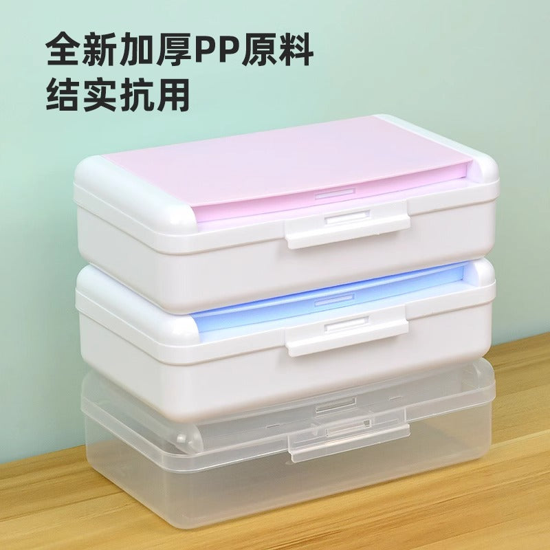Baolian double-layer pencil box storage stationery finishing box student special pencil brush thickened large-capacity stationery box