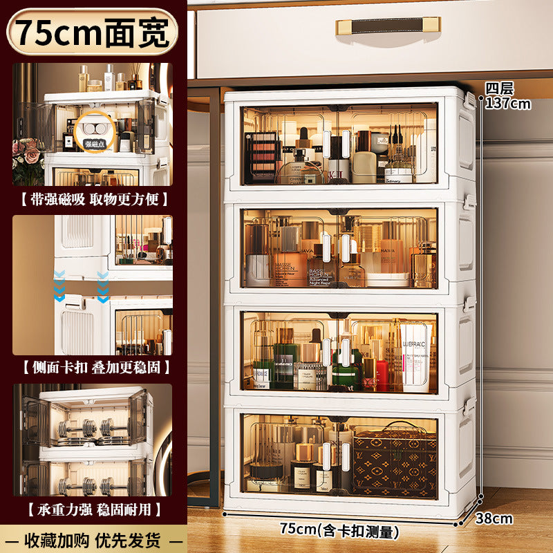 33-75 Plastic cosmetics cabinet storage storage box, folding transparent storage cabinet finishing multi-layer, starting from one piece for approval