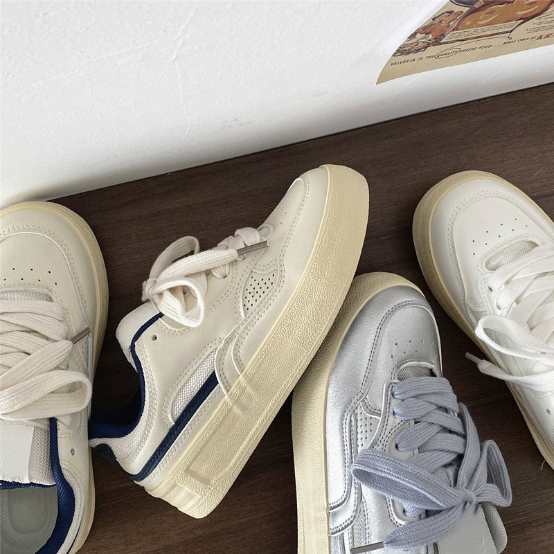 Thick soleeasiest for matchwhite shoes women 2026spring & fallnew arrivalstudent breathableniche styleretrocasual sneakerstrendy
