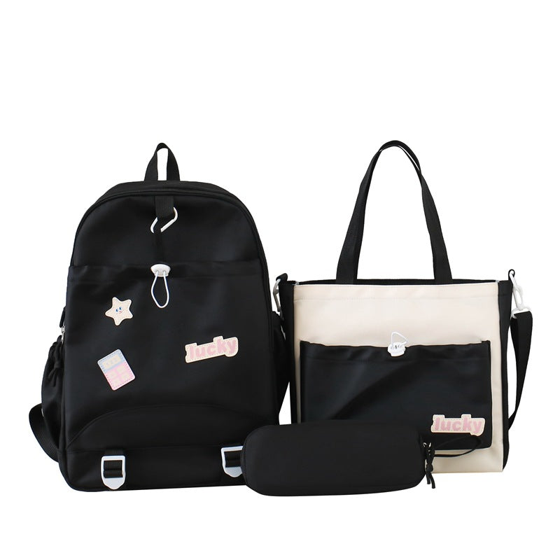 School bag for girls, primary and secondary school students, new backpack, multi-functional large-capacity backpack, cute versatile college style school bag