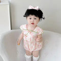 Summergirlnew arrivalflorals short-sleeved butt-covering korean stylenew arrivalbaby girl cute stylekids summer clothing rompers