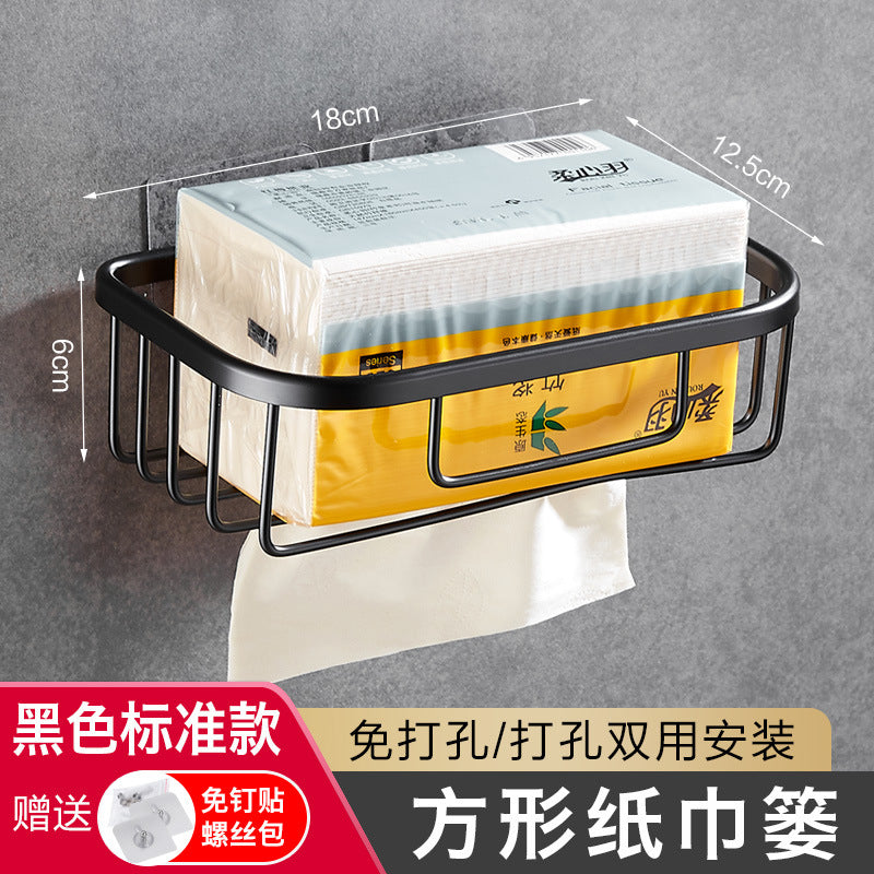 No punching paper towel holder, toilet roll paper, hand paper basket, toilet paper reel, paper towel pumping space aluminum gold black silver