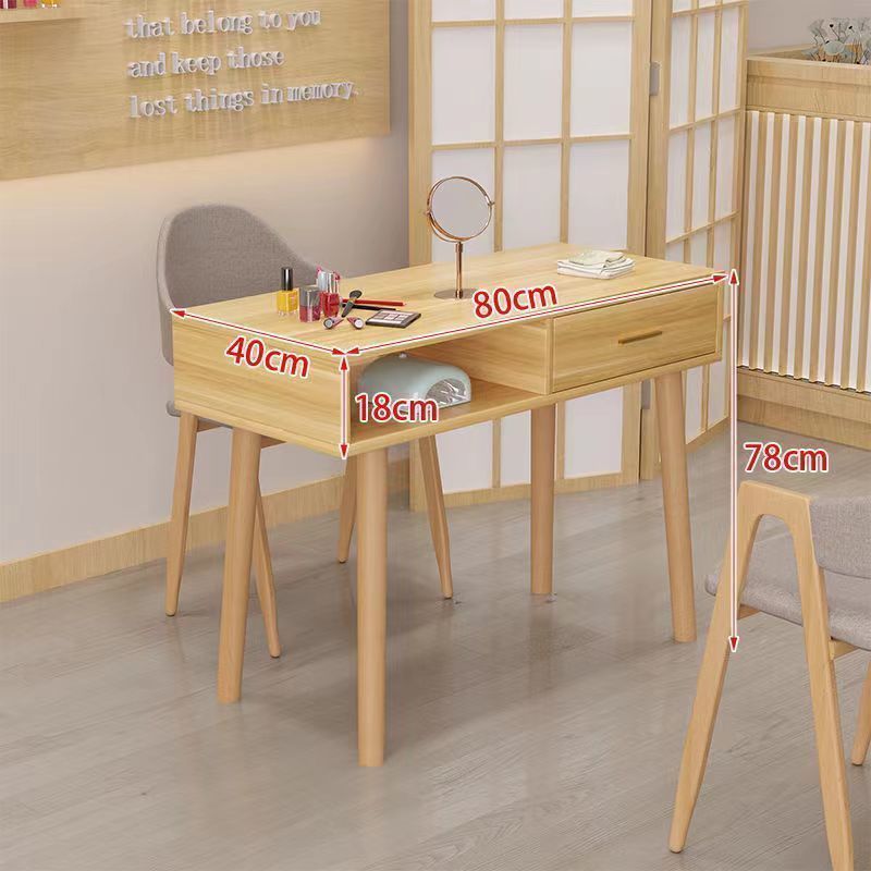 Minimalist nail table - modern japanese style solid wood manicure table - single/double/double-layer nail table with nail chair