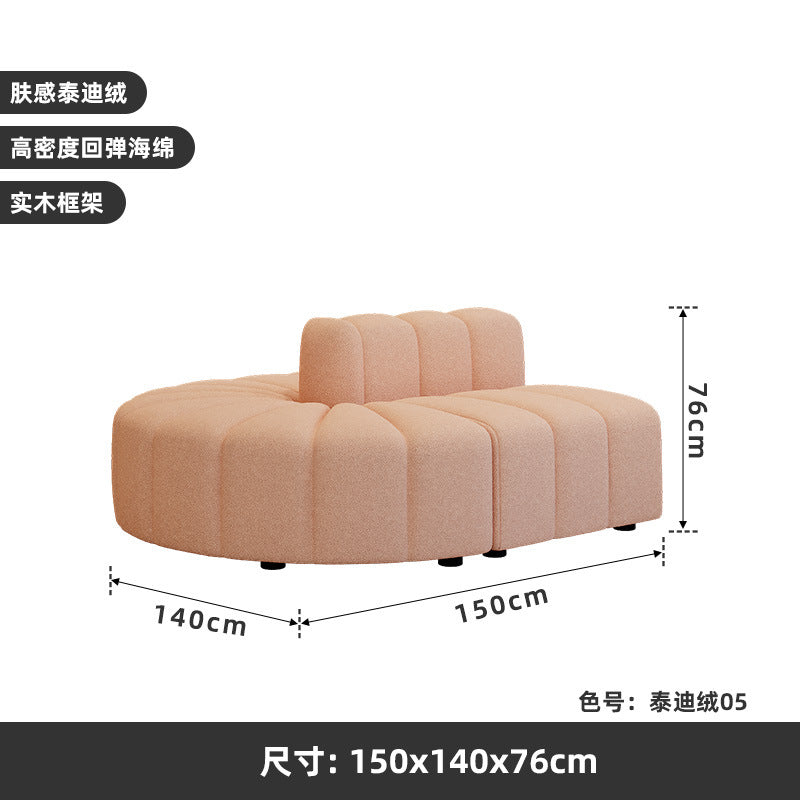 French cream style hotel lobby lounge double-sided sofa - ideal for medical aesthetics, wedding photography studios, clothing boutiques, and beauty salons