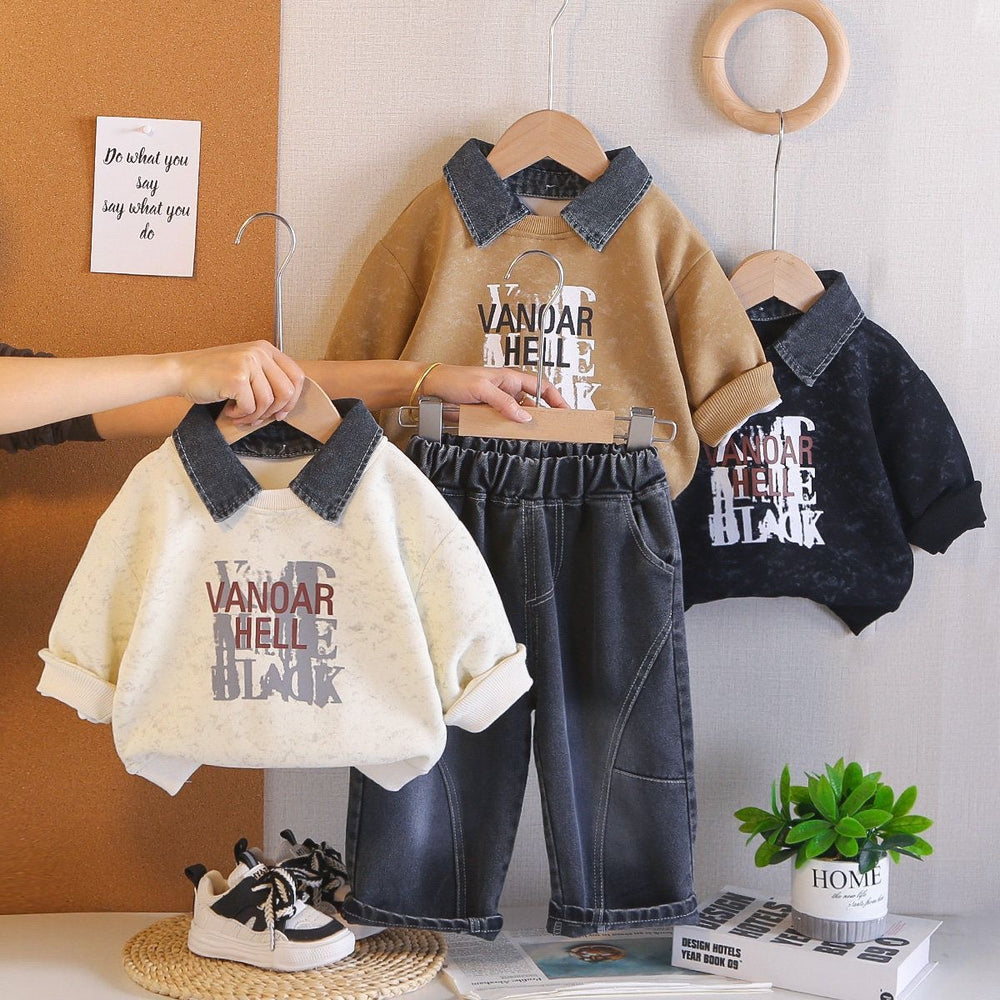 Boys' hoodie set - new  collection: stylish and trendy kids' autumn/winter casual two-piece set - wholesale available