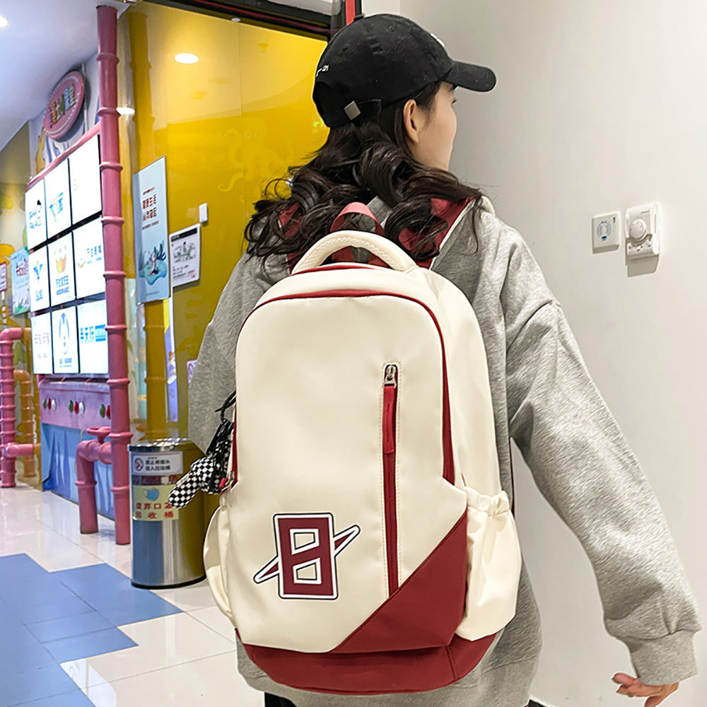 New male and female school bags, backpacks, waterproof and wear-resistant large-capacity fashion casual backpacks, printed logo wholesale