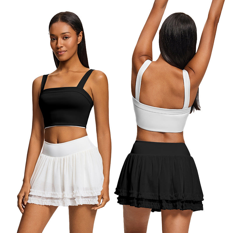 New arrival beautiful back yoga bra nude high intensity sexy sports intimates running can be worn outside tennis vest for women