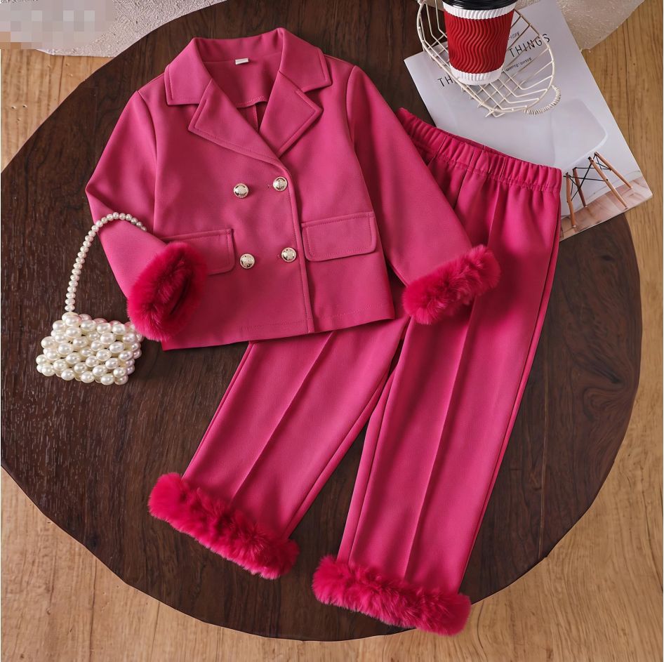 export children's clothing, new products for children, girls, spring, fall and winter, lapel outwearpantssuit