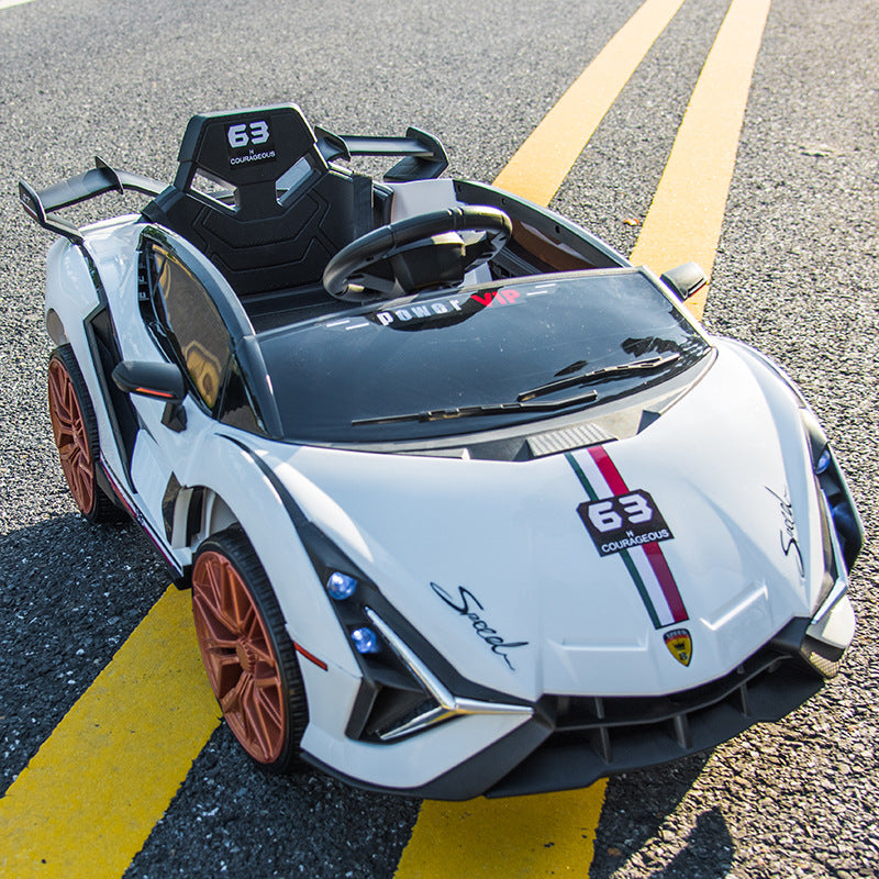 New supercar children's electric car four-wheel car double drive baby remote control car double electric sports car