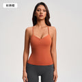 Women's yoga tank top with built-in bra pads, shockproof, high-stretch activewear for fitness, running, and training - camisole style (yg-1004)