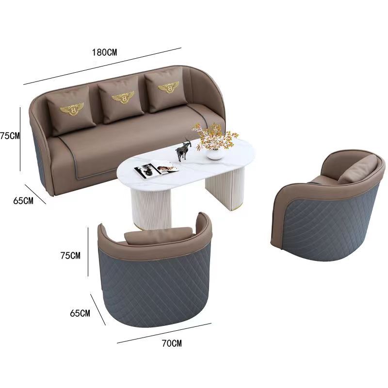 Luxury milk tea shop/coffee shop double seater casual reception/meeting pub/bar booth sofa and coffee table set