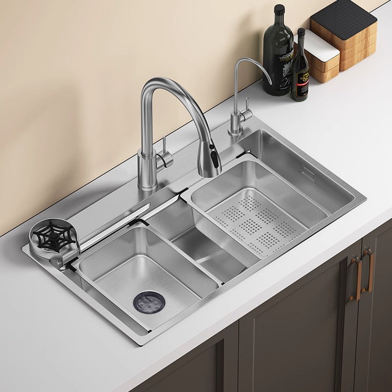 For homethickened sink large single slot 4.0 millet grain embossed 304 stainless steel kitchen sink undercounter sink