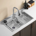 For homethickened sink large single slot 4.0 millet grain embossed 304 stainless steel kitchen sink undercounter sink