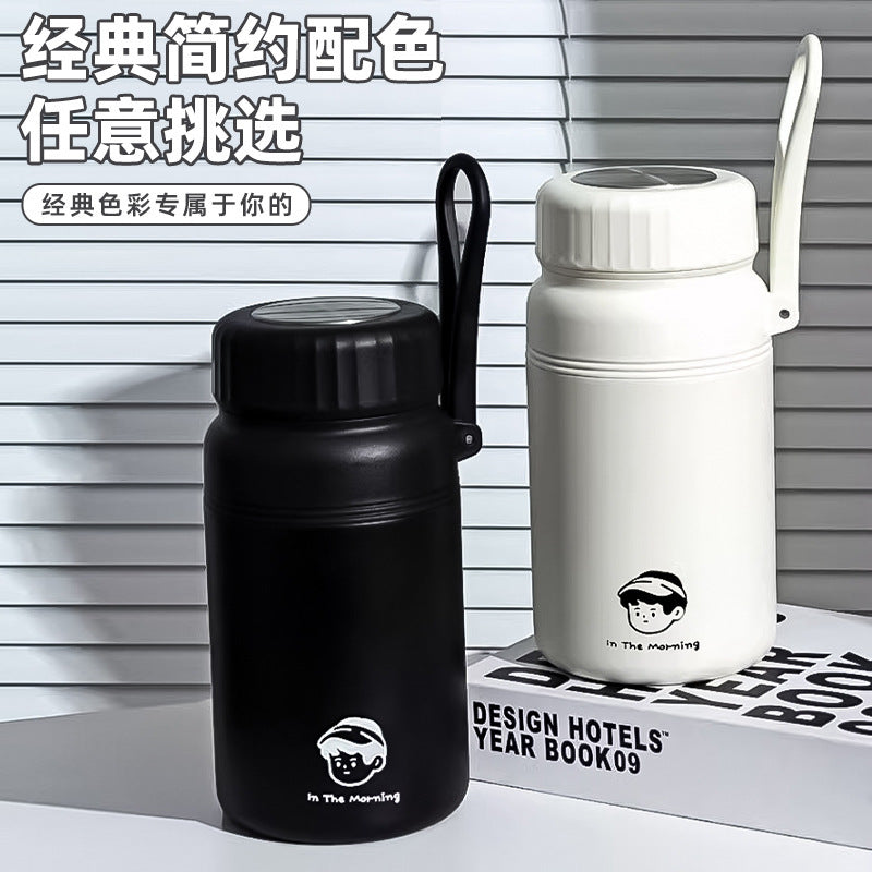 New arrival high-looking casual tea and water separator thermos cup food grade 316 stainless steel large capacity portable water cup