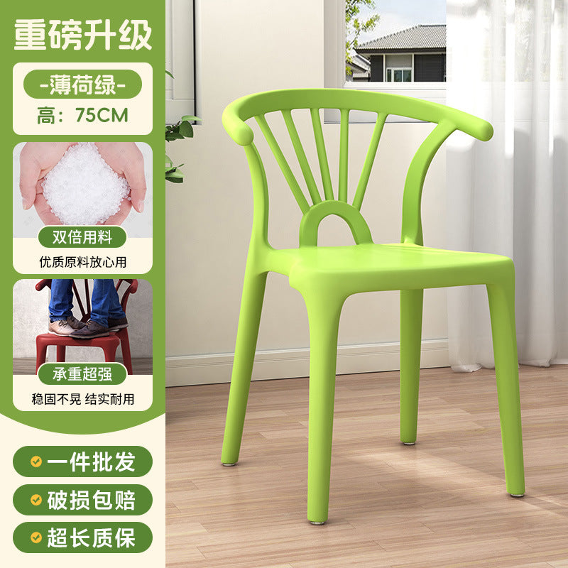 Scandinavian dining table and chairs modern casualthickened stool plastic chair dining chair for home backrest desk chair stackable stool