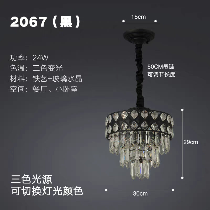 European-style light luxury american crystal small ceiling light for living room, hallway, corridor, entryway, balcony - minimalist modern indoor pendant light