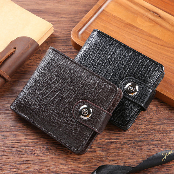 Cross-border men's PU leather wallet wholesale European and American retro change bag short business card bag fashionable  men's wallet