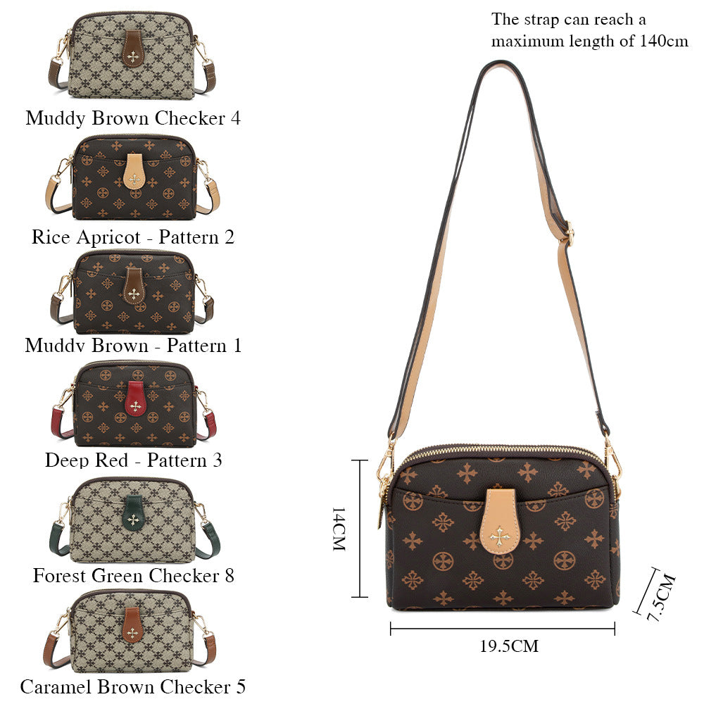 Baellerry new women's bag European and American style old pattern double zipper women's bag fashion messenger shoulder bag