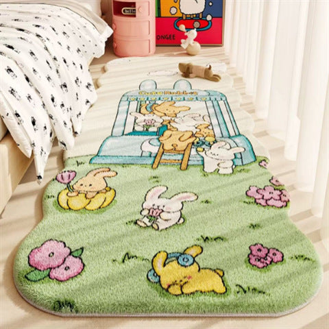 Kapibara bedside blanket cartoon cute thickened anti-drop bedroom carpet cool and warm household imitation cashmere carpet