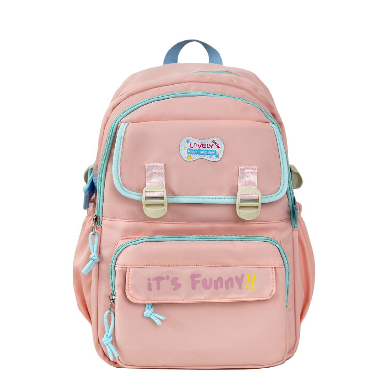 New college style backpack casual simple large capacity schoolbag fashion trend backpack cute junior high school schoolbag