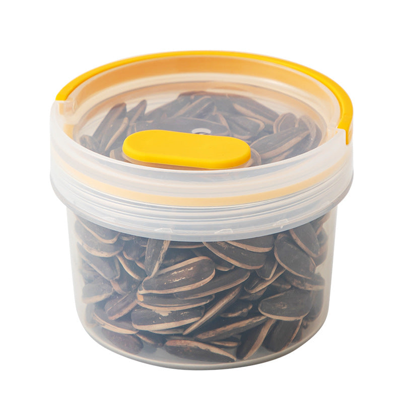 Portable snack storage box Plastic transparent sub-canning, dried fruit and nut storage can Round sealed fresh-keeping box