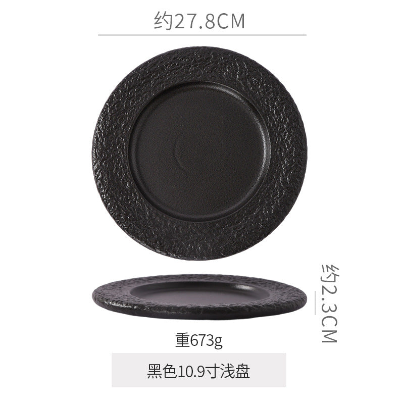 Rock pattern artistic conception cold dish plate creative classy sense hotel restaurant asymmetrical plate private dish ceramic tableware