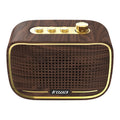 Inwa retro series mini retro speaker - desktop bluetooth speaker with premium hydrographic wood grain electroplating finish