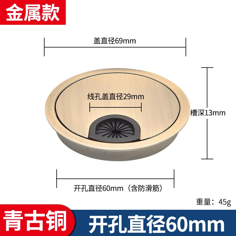 Computer desk threading hole cover plate, desktop cable box sealing cover, desk decorative ring opening hole round hole cover