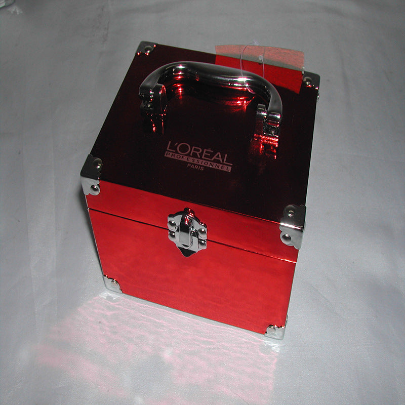 High-value cartoon cosmetic case Portable large-capacity skin care product sorting storage box Aluminum alloy storage suitcase