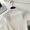 Retrowork clothing style half turtleneck knitting short-sleeved cardigan women's summer age-reducing silmslimming lookeasiest for matchsweatertops