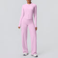High-waisted, wide-leg, straight-leg pants with a cloud-like feel, quick-drying, zippered jacket, yoga outfit, outdoor casual running fitness sportswear set