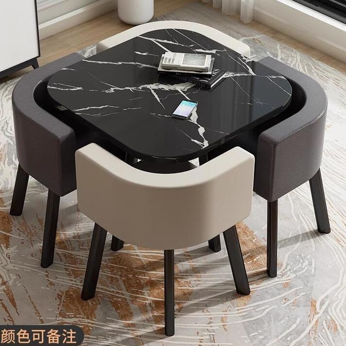 Scandinaviancasual negotiation table and chair combination commercial reception room imitation rock slab reception negotiation table in stock quick delivery dining table and chairs
