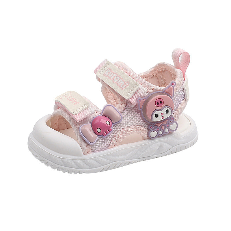 Girls' sandals: new summer collection - baby girl princess sandals, cartoon light-up soft sole first walker beach shoes, ages 1-6